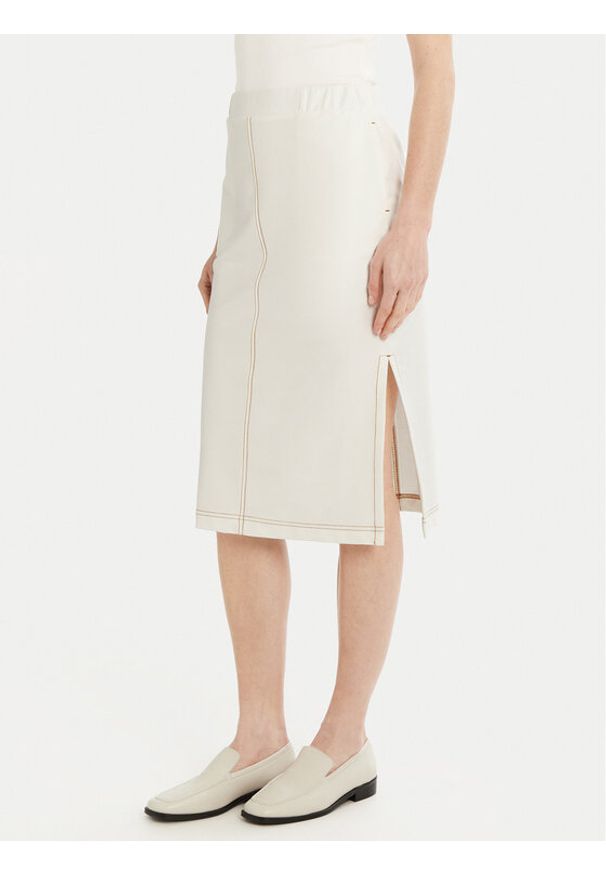 Max Mara Leisure Spódnica midi Otto 2516771017 Biały Regular Fit. Kolor: biały. Materiał: bawełna