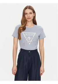 Guess T-Shirt W5GI05 I3Z14 Błękitny Regular Fit. Kolor: niebieski. Materiał: bawełna