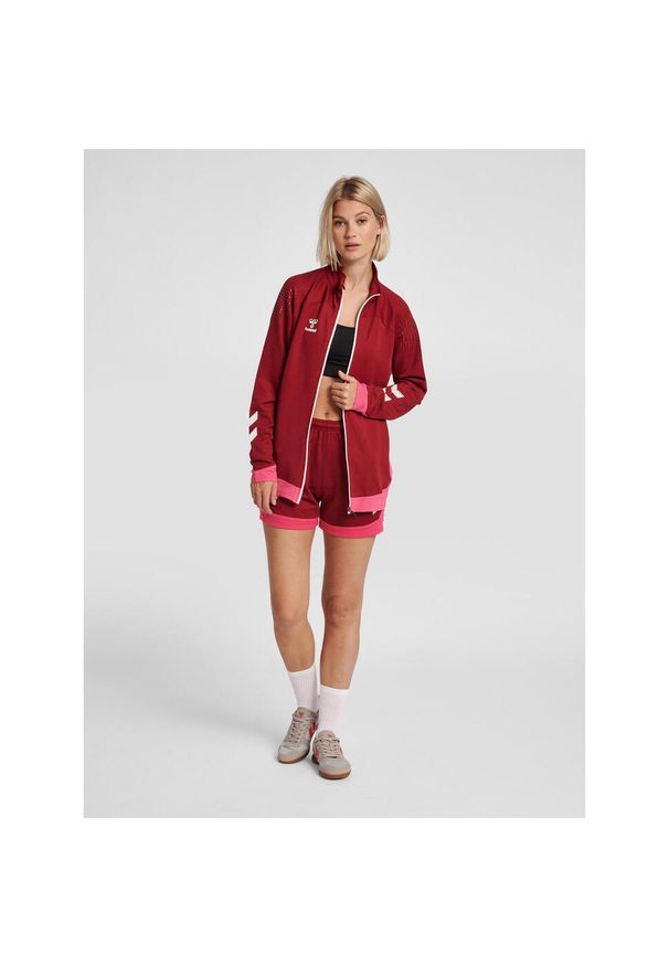 Bluza do piłki ręcznej damska Hummel hml LEAD poly zapinana na zamek. Kolor: czerwony, brązowy, wielokolorowy. Sport: fitness, piłka ręczna