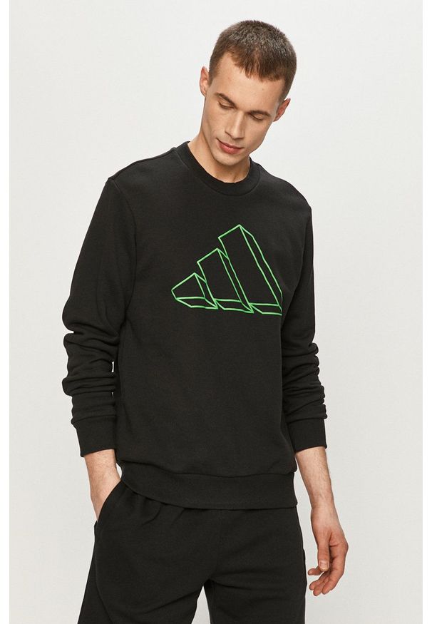 adidas Performance - Bluza GQ6200. Okazja: na co dzień. Kolor: czarny. Wzór: nadruk. Styl: casual
