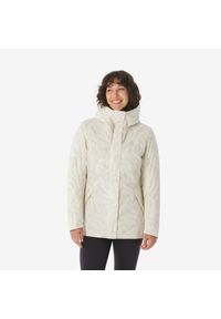 quechua - Kurtka turystyczna damska zimowa Quechua NH500 -10°C wodoodporna. Kolor: beżowy. Materiał: polar. Sezon: zima. Sport: turystyka piesza
