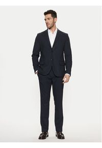 Tom Tailor Marynarka 1044113 Granatowy Slim Fit. Kolor: niebieski. Materiał: syntetyk