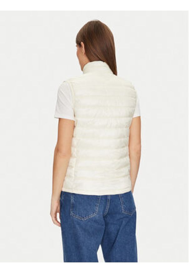 Guess Jeans Bezrękawnik W5RN55 WHAB2 Écru Regular Fit. Kolor: kremowy. Materiał: syntetyk. Długość rękawa: bez rękawów