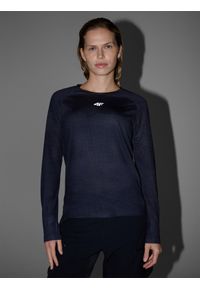 4f - 4F Longsleeve rowerowy szybkoschnący damski - czarny XL. Typ kołnierza: kołnierzyk stójkowy. Kolor: czarny. Materiał: dzianina, włókno, syntetyk, materiał, elastan. Długość rękawa: długi rękaw. Długość: krótkie. Wzór: gładki, ze splotem. Sport: kolarstwo