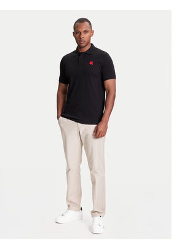 Karl Lagerfeld - KARL LAGERFELD Polo 745022 553231 Czarny Regular Fit. Typ kołnierza: polo. Kolor: czarny. Materiał: bawełna