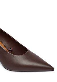 TOMMY HILFIGER - Tommy Hilfiger Czółenka Th Smooth Leather Pump FW0FW08960 Brązowy. Kolor: brązowy. Materiał: skóra #4