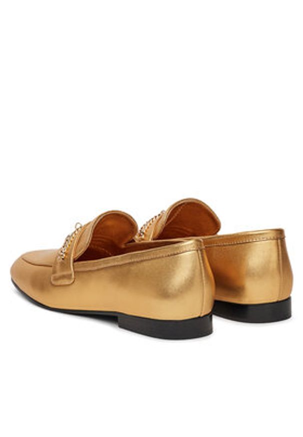 Eva Minge Loafersy CYNIA-LT2513-37 Złoty. Kolor: złoty. Materiał: skóra