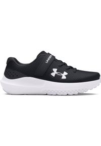 Buty do biegania chłopięce Under Armour Pre-School UA Surge 4 AC - czarne. Zapięcie: rzepy. Kolor: czarny. Szerokość cholewki: normalna