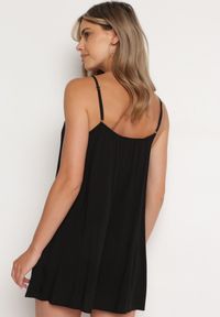 Born2be - Czarna Wiskozowa Sukienka na Regulowanych Ramiączkach Ulantia. Okazja: na co dzień. Kolor: czarny. Materiał: wiskoza. Długość rękawa: na ramiączkach. Sezon: lato. Styl: casual, elegancki #6