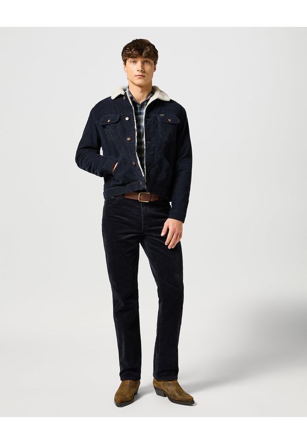 Wrangler - WRANGLER TEXAS MĘSKIE SPODNIE SZTRUKSOWE BLACK 112356789 W121016329