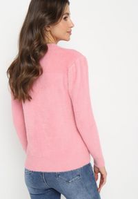 Born2be - Różowy Puchaty Sweter Wełniany Helmintts. Kolor: różowy. Materiał: wełna. Długość rękawa: długi rękaw. Długość: długie #2