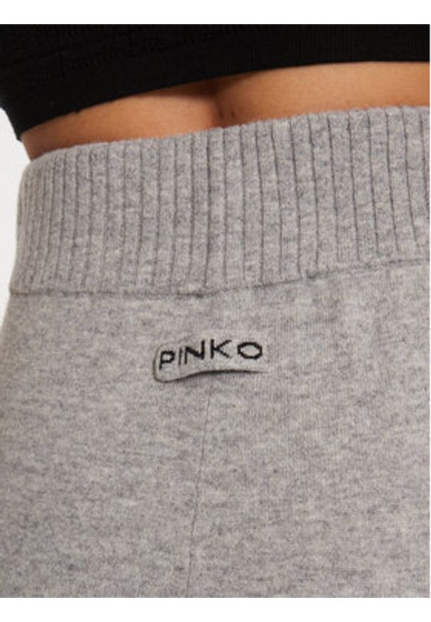 Pinko - PINKO Spodnie materiałowe 104316 A271 Szary Regular Fit. Kolor: szary. Materiał: wełna