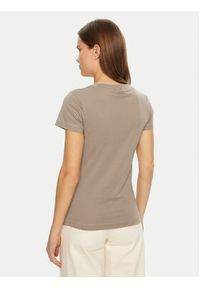 Calvin Klein Jeans T-Shirt Monologo J20J223563 Beżowy Slim Fit. Kolor: beżowy. Materiał: bawełna