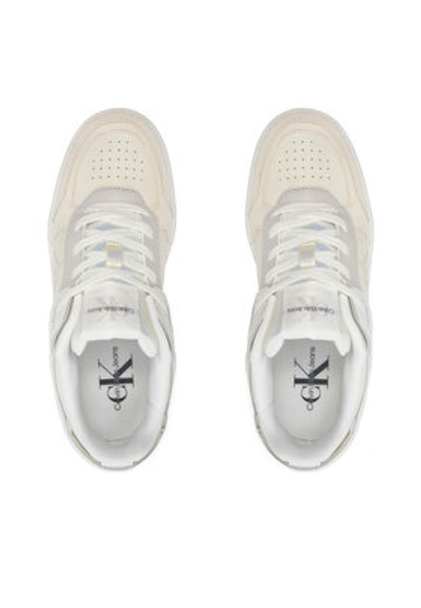 Calvin Klein Jeans Sneakersy Basket Cupsole Low Mix Ml Mtr YW0YW01490 Biały. Kolor: biały. Materiał: skóra