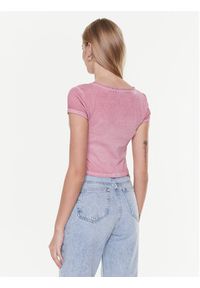 Guess T-Shirt Romance W3RI07 KA0H1 Różowy Slim Fit. Kolor: różowy. Materiał: bawełna #4