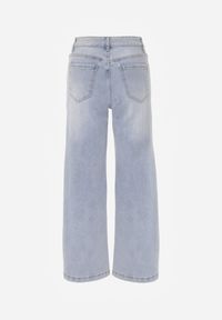 Renee - Jasnoniebieskie Jeansy Straight Leg High Waist z Bawełną Erivera. Stan: podwyższony. Kolor: niebieski. Wzór: gładki. Styl: klasyczny #8