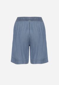 Born2be - Jasnoniebieskie Bawełniane Szorty Bermudy z Elastyczną Gumką w Talii i Kieszeniami Tilmio. Okazja: na co dzień. Kolor: niebieski. Materiał: bawełna. Styl: sportowy, elegancki, casual