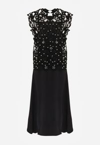 Born2be - Czarna Satynowa Sukienka na Ramiączka z Wiskozy i Bawełny z Narzutką Messishis. Okazja: na co dzień. Kolor: czarny. Materiał: wiskoza, satyna, bawełna. Długość rękawa: na ramiączkach. Wzór: aplikacja. Sezon: lato. Styl: casual #6