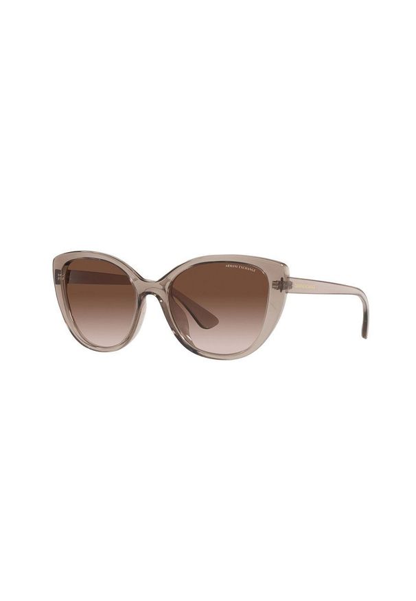 Armani Exchange Okulary przeciwsłoneczne 0AX4111S damskie kolor brązowy. Kolor: brązowy