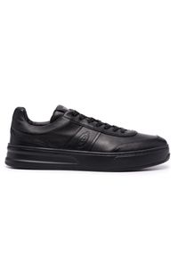 TOD'S - Czarne skórzane sneakersy. Nosek buta: okrągły. Kolor: czarny. Materiał: skóra #3