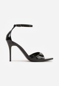 Born2be - Czarne Eleganckie Sandały Lakierowane na Szpilce ze Sprzączką i Noskiem w Szpic Liviana. Okazja: na co dzień. Zapięcie: sprzączka. Kolor: czarny. Materiał: lakier. Obcas: na szpilce. Styl: elegancki #6