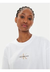 Calvin Klein Jeans T-Shirt Monologo J20J223561 Biały Loose Fit. Kolor: biały. Materiał: bawełna #2