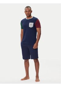 Polo Ralph Lauren T-Shirt 710849543003 Granatowy Custom Slim Fit. Typ kołnierza: polo. Kolor: niebieski. Materiał: bawełna