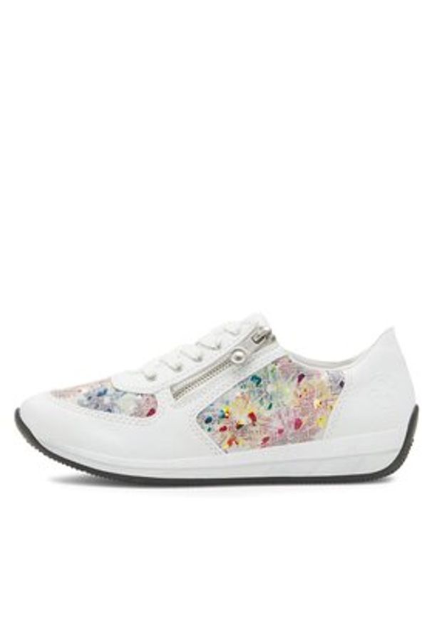Rieker Sneakersy N1112-90 Biały. Kolor: biały. Materiał: skóra