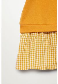 Mango Kids - Sukienka dziecięca CLAIRE. Okazja: na co dzień. Kolor: żółty. Materiał: bawełna, materiał, wiskoza, dzianina, tkanina, poliester. Długość rękawa: długi rękaw. Typ sukienki: proste. Styl: casual. Długość: mini #2