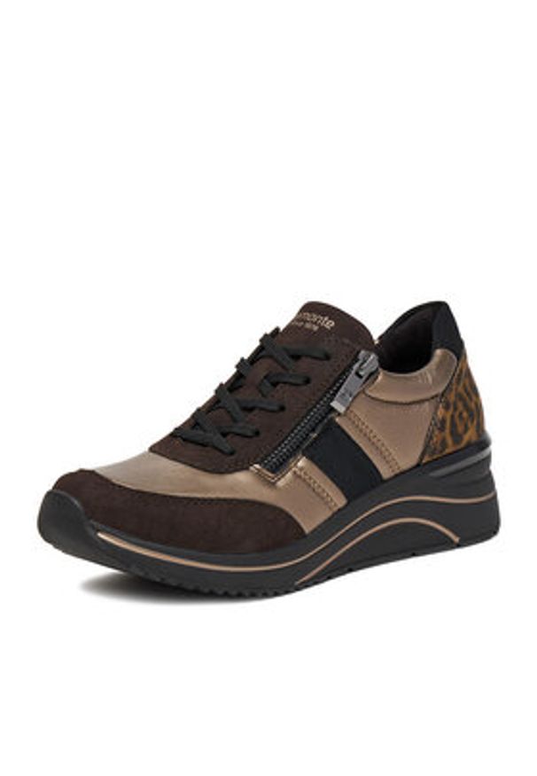 Remonte Sneakersy D0T09-91 Brązowy. Kolor: brązowy. Materiał: materiał, syntetyk, skóra