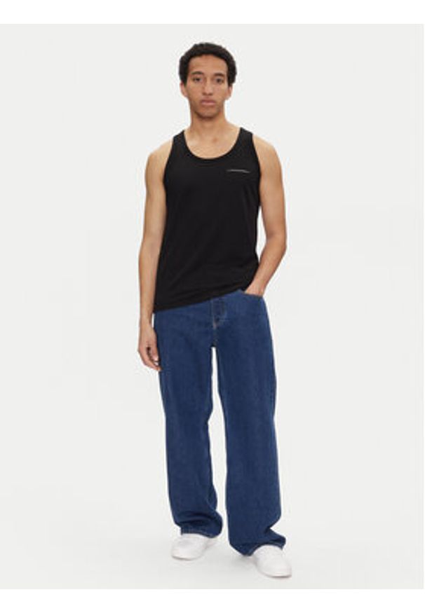 Jack & Jones Tank top Fusion 12276614 Czarny Regular Fit. Kolor: czarny. Materiał: bawełna, syntetyk