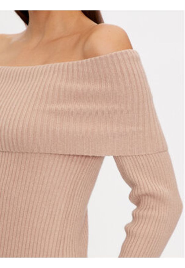 only - ONLY Sweter Katia 15311830 Beżowy Regular Fit. Kolor: beżowy. Materiał: wiskoza