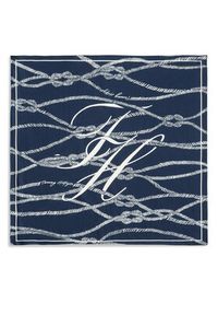 TOMMY HILFIGER - Tommy Hilfiger Chusta Script AW0AW18683 Granatowy. Kolor: niebieski. Materiał: jedwab #4