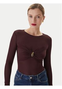 Elisabetta Franchi Body BO-016-57E2-V390 Bordowy Slim Fit. Kolor: czerwony. Materiał: wiskoza #5
