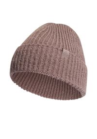 Adidas - Czapka adidas Cuff Beanie HM9907 - różowa. Kolor: różowy. Materiał: poliakryl, nylon, tkanina. Wzór: aplikacja. Styl: sportowy, klasyczny