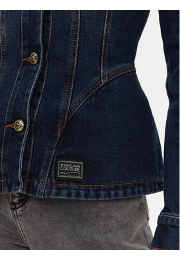 Versace Jeans Couture Kurtka jeansowa 78HAS457 Niebieski Slim Fit. Kolor: niebieski. Materiał: bawełna