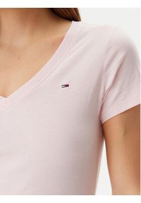 Tommy Jeans T-Shirt DW0DW20458 Różowy Slim Fit. Kolor: różowy. Materiał: bawełna #2