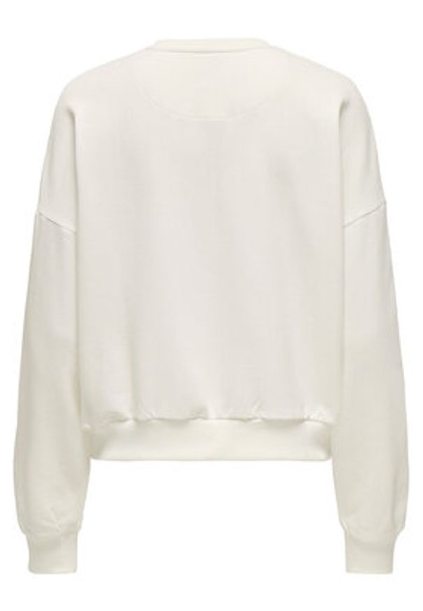 only - ONLY Bluza Rolling Stones 15345927 Biały Regular Fit. Kolor: biały. Materiał: bawełna