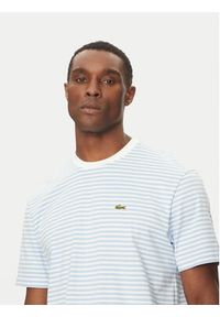 Lacoste T-Shirt TH9749 Błękitny Regular Fit. Kolor: niebieski. Materiał: bawełna