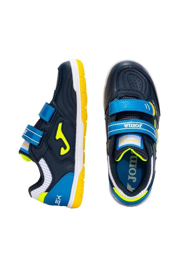 Buty halowe dziecięce na rzepy Joma TOP FLEX JR. Zapięcie: rzepy. Kolor: czarny. Sport: piłka nożna
