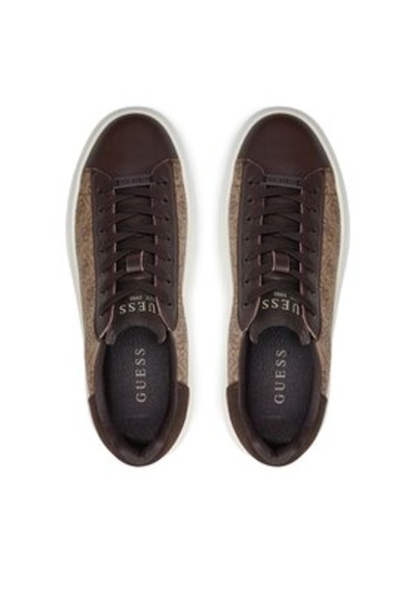 Guess Sneakersy Elba FMPVIB FAL12 Beżowy. Kolor: beżowy. Materiał: skóra