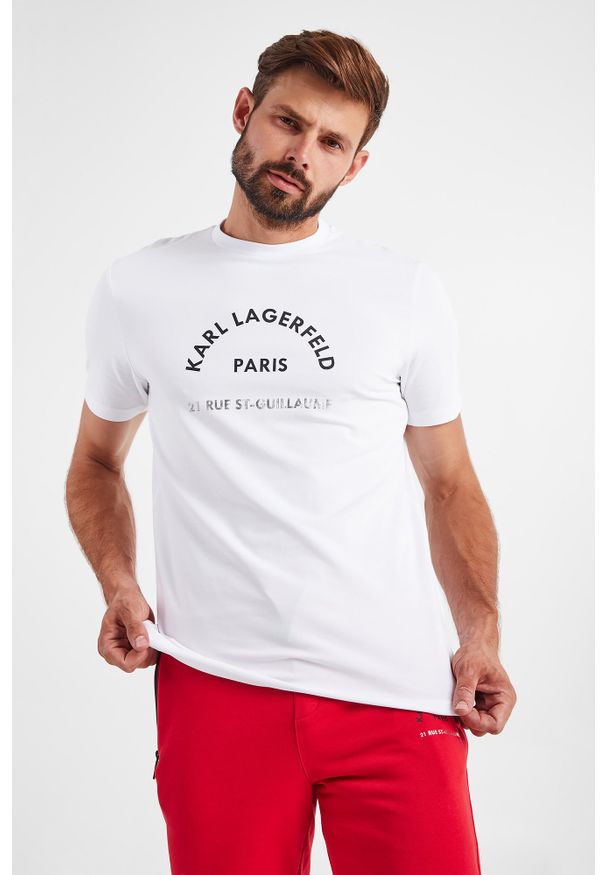 Karl Lagerfeld - T-SHIRT KARL LAGERFELD. Materiał: bawełna, elastan. Wzór: napisy