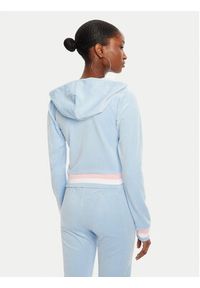 Juicy Couture Bluza Velour Crop JCWAS225351 Błękitny Regular Fit. Kolor: niebieski. Materiał: welur