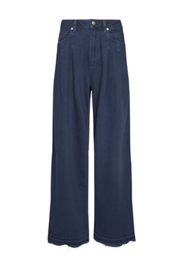 BOSS Jeansy Slouchy 50552533 Granatowy Wide Leg. Kolor: niebieski