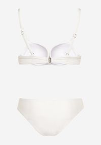 Renee - Białe Bikini Majtki Typu Figi i Biustonosz z Usztywnianymi Miseczkami oraz Marszczeniem Jonbia. Kolor: biały #4