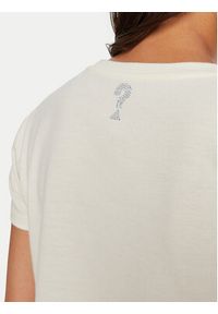 Guess T-Shirt W4BI13 KCJI0 Écru Regular Fit. Materiał: bawełna