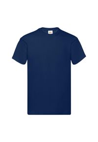 FRUIT OF THE LOOM - Oryginalna Bawełniana Koszulka Unisex Dla Dorosłych. Kolor: niebieski. Materiał: bawełna. Sport: turystyka piesza