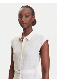 Marella Sukienka koszulowa Rodesia 2515221262 Écru Regular Fit. Materiał: len. Typ sukienki: koszulowe #3