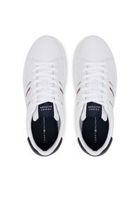 TOMMY HILFIGER - Tommy Hilfiger Sneakersy Modern Cupsole Stripes Lth FM0FM05406 Biały. Kolor: biały. Materiał: skóra #5