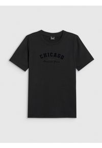 4f - 4F T-shirt regular z nadrukiem damski - czarny XXL. Okazja: na co dzień. Kolor: czarny. Wzór: nadruk. Styl: casual